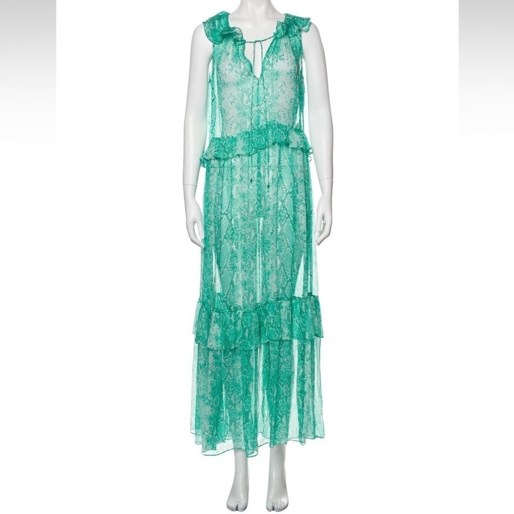 Green Print Diane Von Fursenburg dress/ coverup
